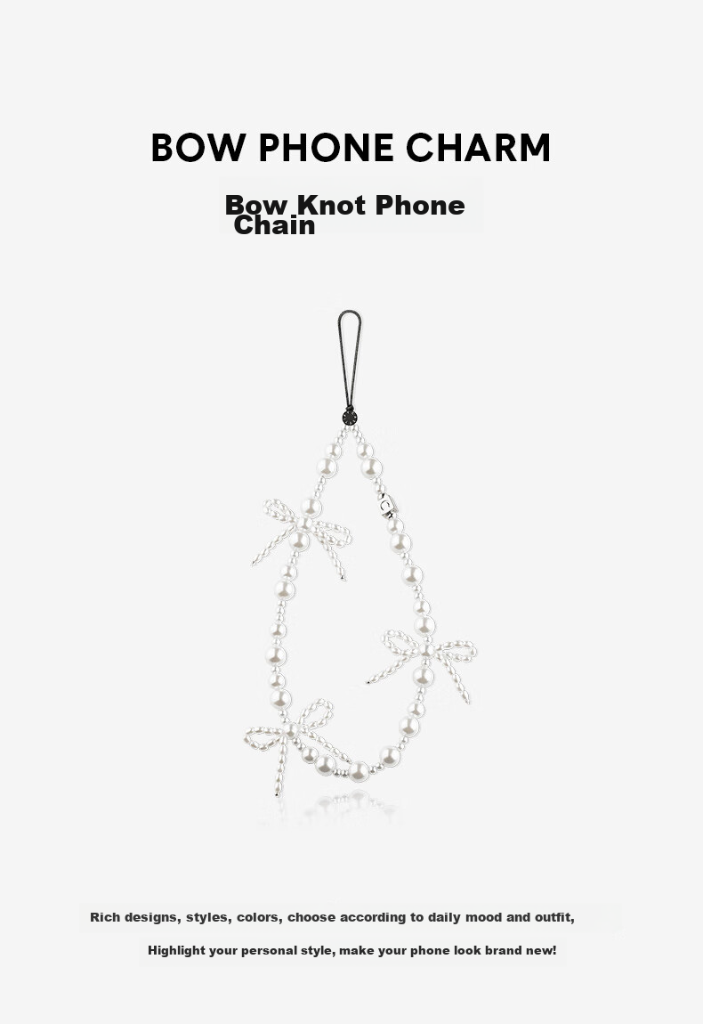 CASETIFY Snowflake Bow Phone Chain, Suitable for All IPhone Series, Portable Phone Lanyard Accessory 2
