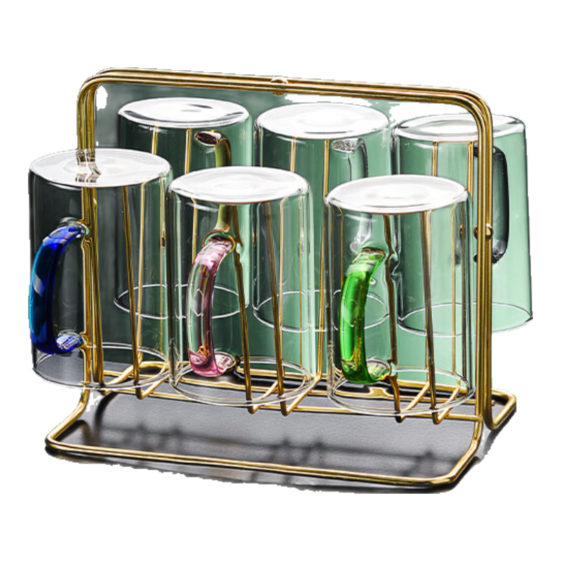 FANKAQI Stylish High-Temperature Resistant Borosilicate Glass Cup Set with Handles for Women's Drinking Glasses
