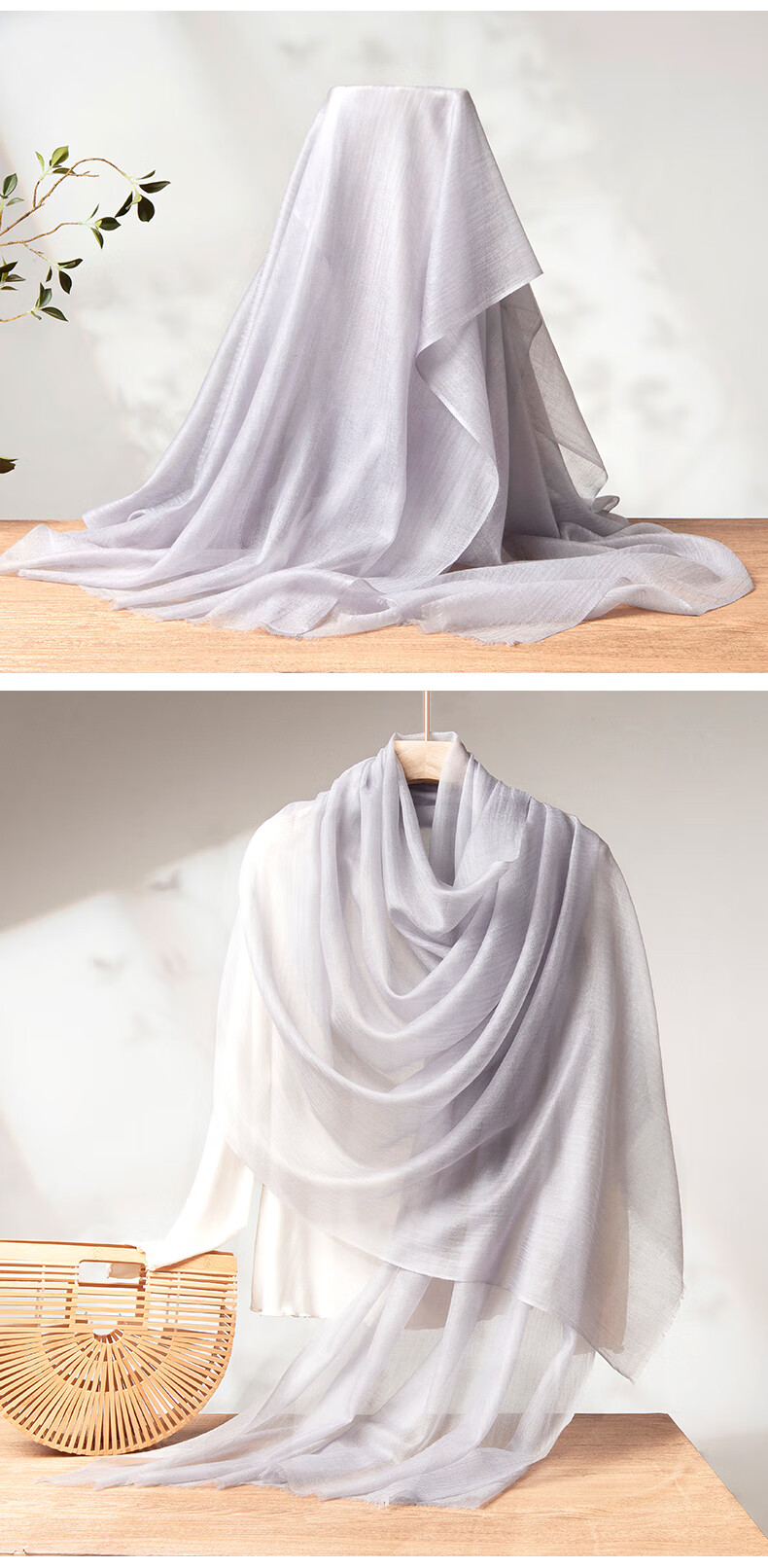 Zhijinlou Thin 100% Cashmere Scarf, Skin-Friendly Comfortable Fashionable Gift Shawl, Solid Color Simple Versatile Neck Wrap Birthday Present 10