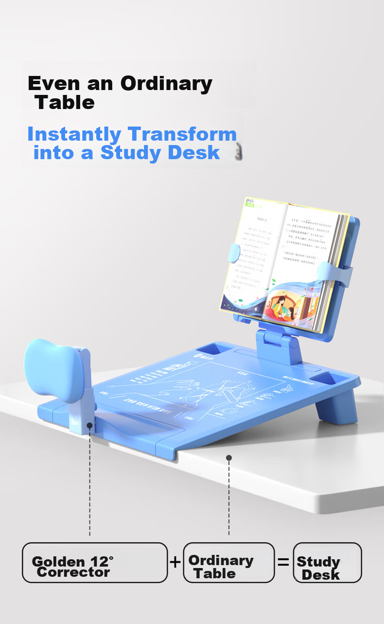 Maotaizi Gold 12° Posture Corrector for Children's Writing Position, Elementary School Student Homework Anti-Nearsightedness Low-Headed Study Desk Reading Stand, Birthday Gift 15