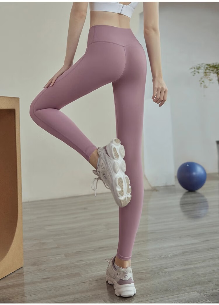 Youyou Yoga Pants for Women, High-Waisted Elastic Tight-Fitting Leggings, Outer Wear Sports Pants Two-Piece Set J21016XY Gray Purple Regular Style 2XL 19