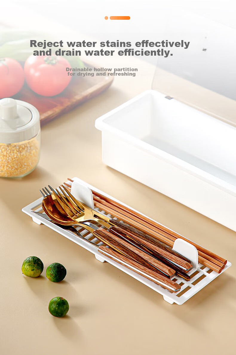 YIJUKE [Wall-Mountable/Countertop] No-Drill Chopstick Storage Box, Draining Chopstick Tube, Chopstick Organizer Rack, Chopstick Cage, Wall-Hanging Style 3