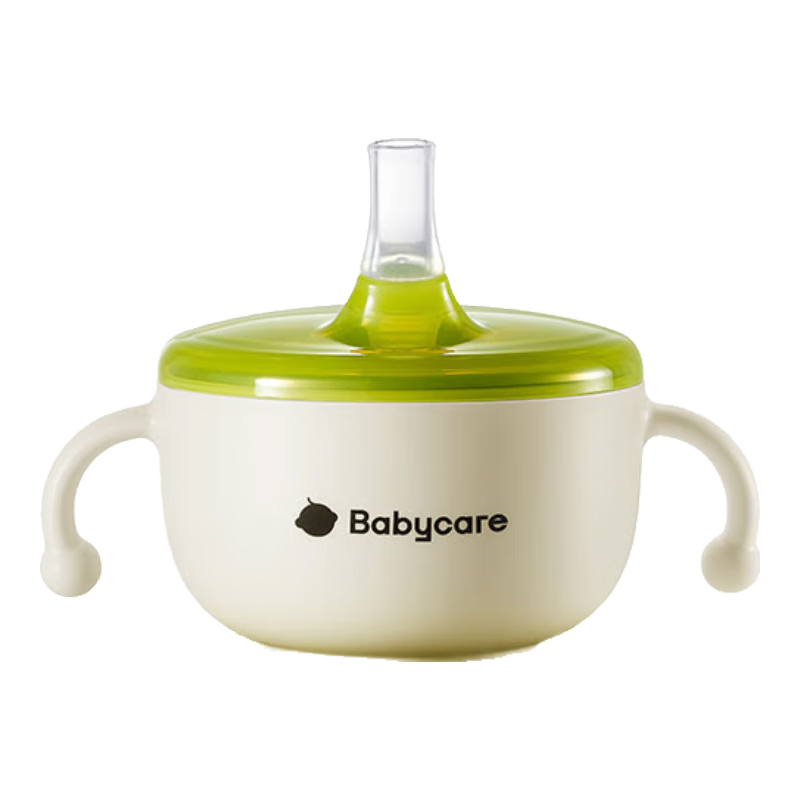 Babycare Baby Food Bowl with Straw for Drinking Soup, Rice Paste Cup, Stainless Steel Feeding Bowl for Newborns