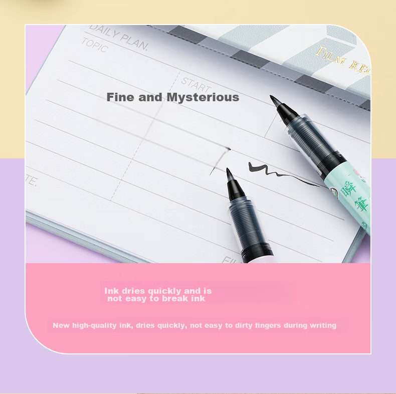 PILOT Instant Pen New Fiber Quick-Drying Soft Pen, Calligraphy Practice Small Regular Script, Sanrio Series LSVS-FDMS23, M-Bite, Black 7