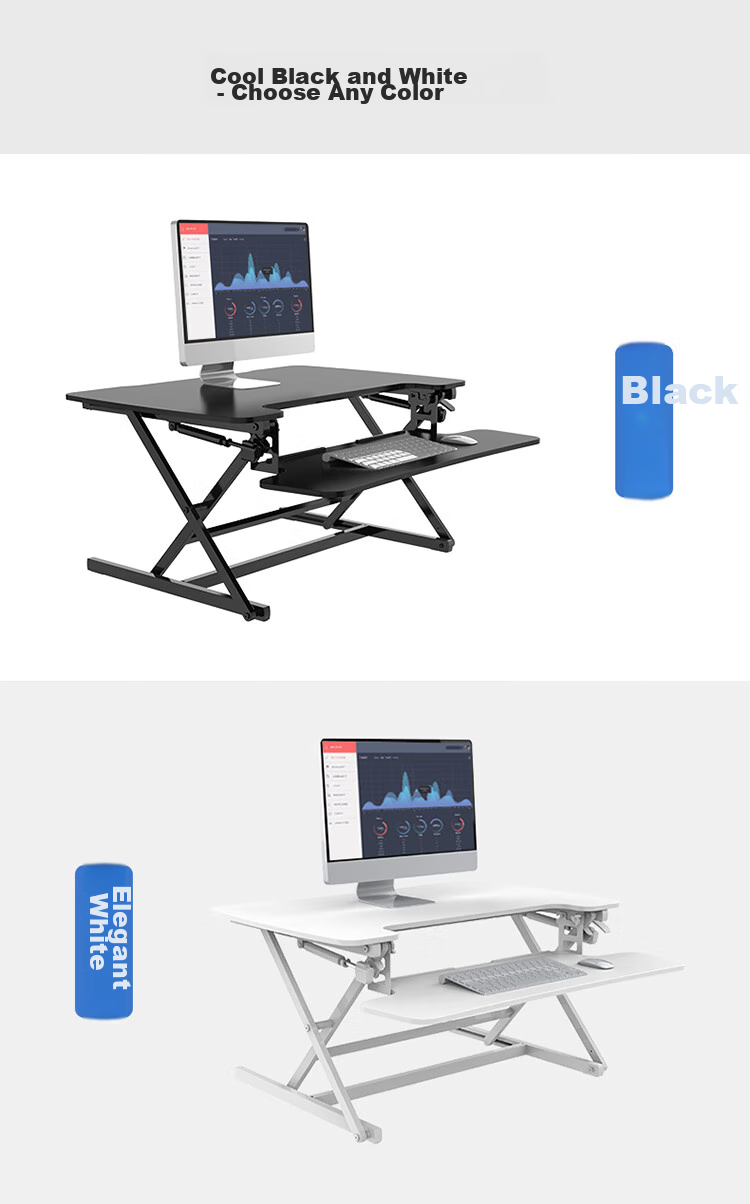 Loctek Adjustable Standing Desk with Folding Top, Height Adjustable Workstation for Sitting And Standing Alternately, M2S Elegant White 19