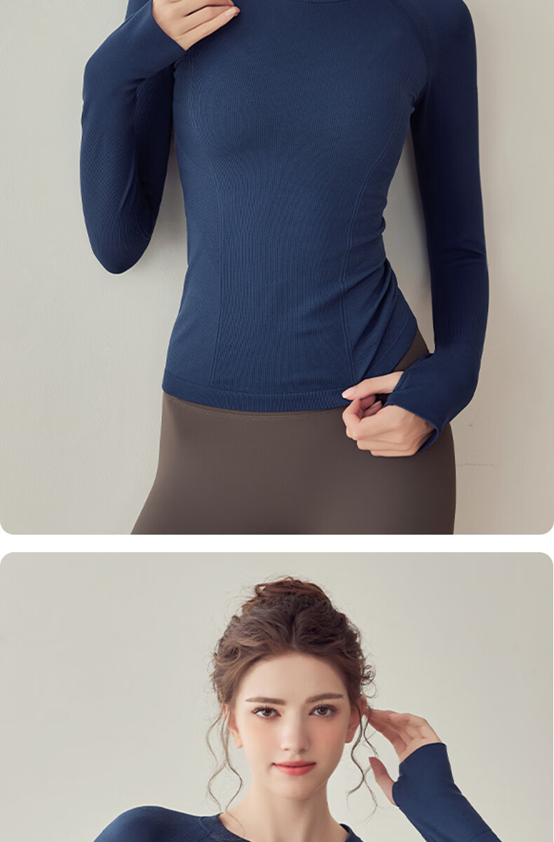 XUEXIMAN Yoga Top for Women, Spring And Autumn Style, Seamless High-Elastic Slimming Sports Long Sleeve, Running Quick-Dry Training Pilates T-Shirt 10