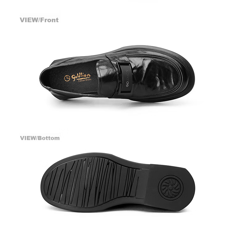 Goldlion Men's Loafers, Stylish And Comfortable Slip-On Business Casual Shoes, G508310294AAB, Black, Size 42 15