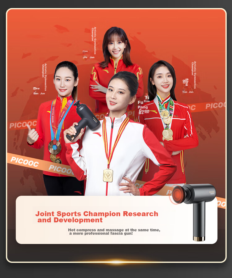 PICOOC Professional Muscle Massage Gun with Heat Therapy, Sports Fitness Shoulder Neck Back Massager, Home Use Fascia Gun H1 Birthday Gift for Boyfriend Girlfriend Parents 1