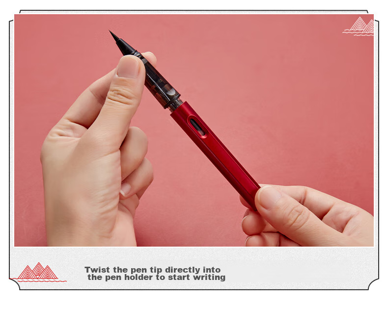 Liupinshuyuan Small Regular Script Calligraphy Brush Pen, Shuli Pen for Calligraphy Practice, Adult Fountain Pen-Style Water-Based Ink with Line Enhancing, Large And Medium Regular Script, Sheep And Wolf Mixed Hair Chinese Painting Brush 9