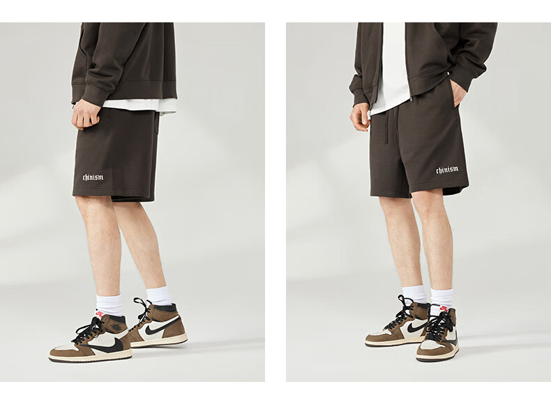 CHINISM Ch Short Pants for Men, Summer Simple Pure Cotton Knit Trendy Casual Sports Shorts, Knee-Length Pants CJ2212Y6037 15