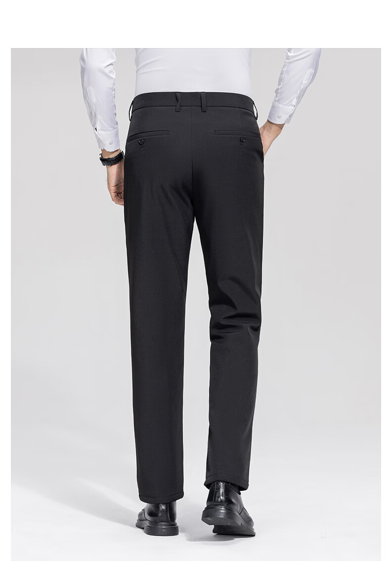 Pierre Cardin Men's Down Pants Autumn Winter New Thickened Fleece White Duck Down Casual Versatile Suit Trousers Black 33 4