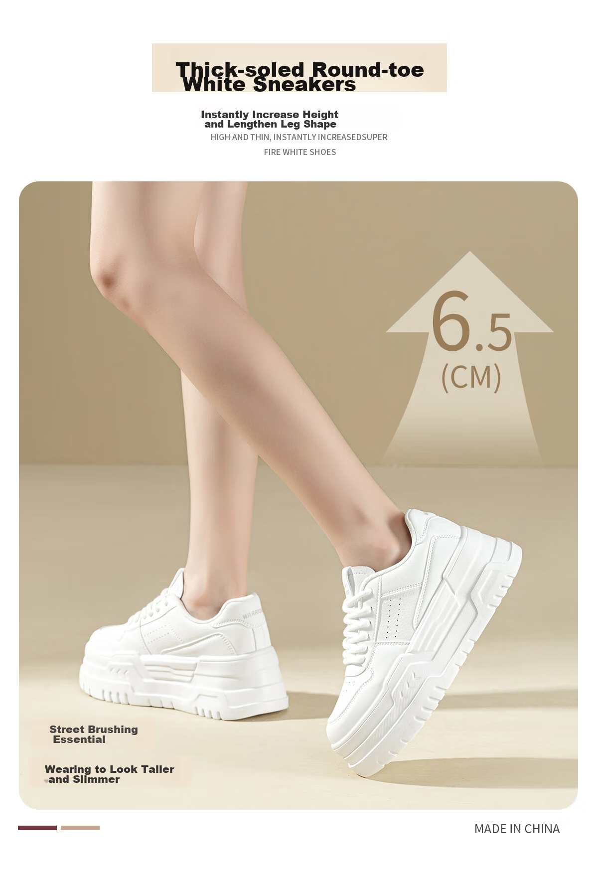 Huili White Sneakers for Women, Fashionable Versatile Canvas Shoes, Student Platform Heightening Lightweight Casual Soft-Soled Shoes for Women, Silver White, Size 40 5