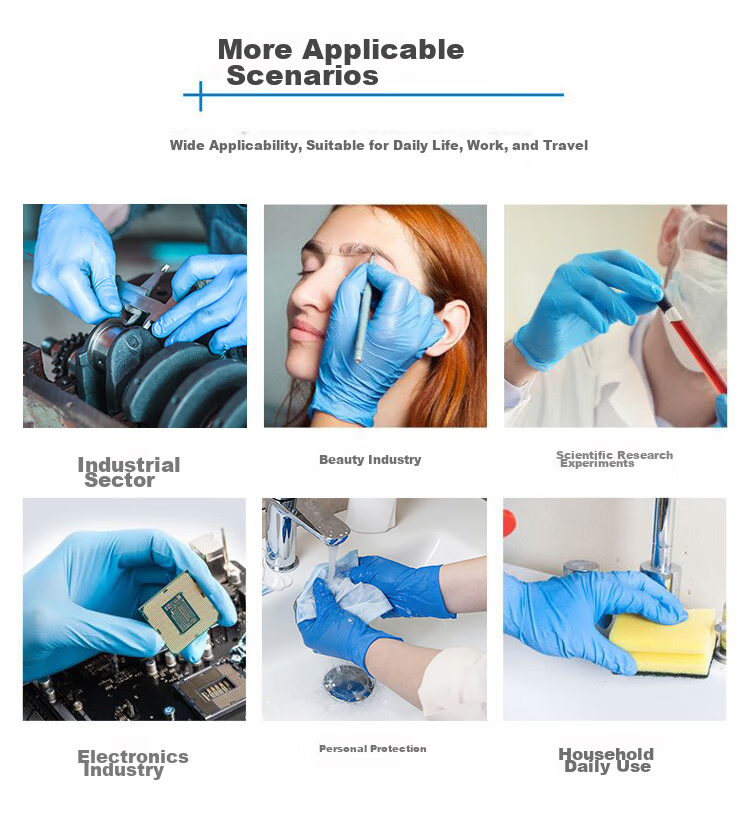 INTCO Disposable Nitrile Gloves, Food-Grade, for Household And Kitchen Use, Dishwashing Gloves, 100 Pieces/box, Size L 8