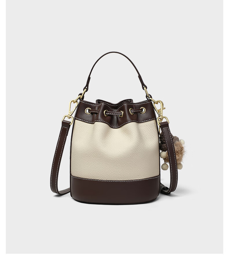 Viney Leather Handbag, Women's Crossbody Bucket Bag, Luxury Shoulder Tote Bag, Practical Birthday Mother's Day Gift for Mom 16