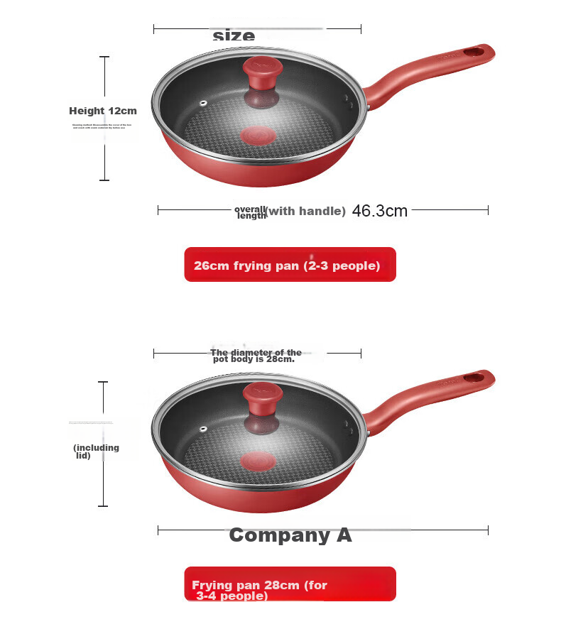 Tefal Non-Stick Frying Pan for Home Use, Steak Pan with Titanium Coating, Low Smoke, Suitable for Induction And Gas Stoves, 28cm 21