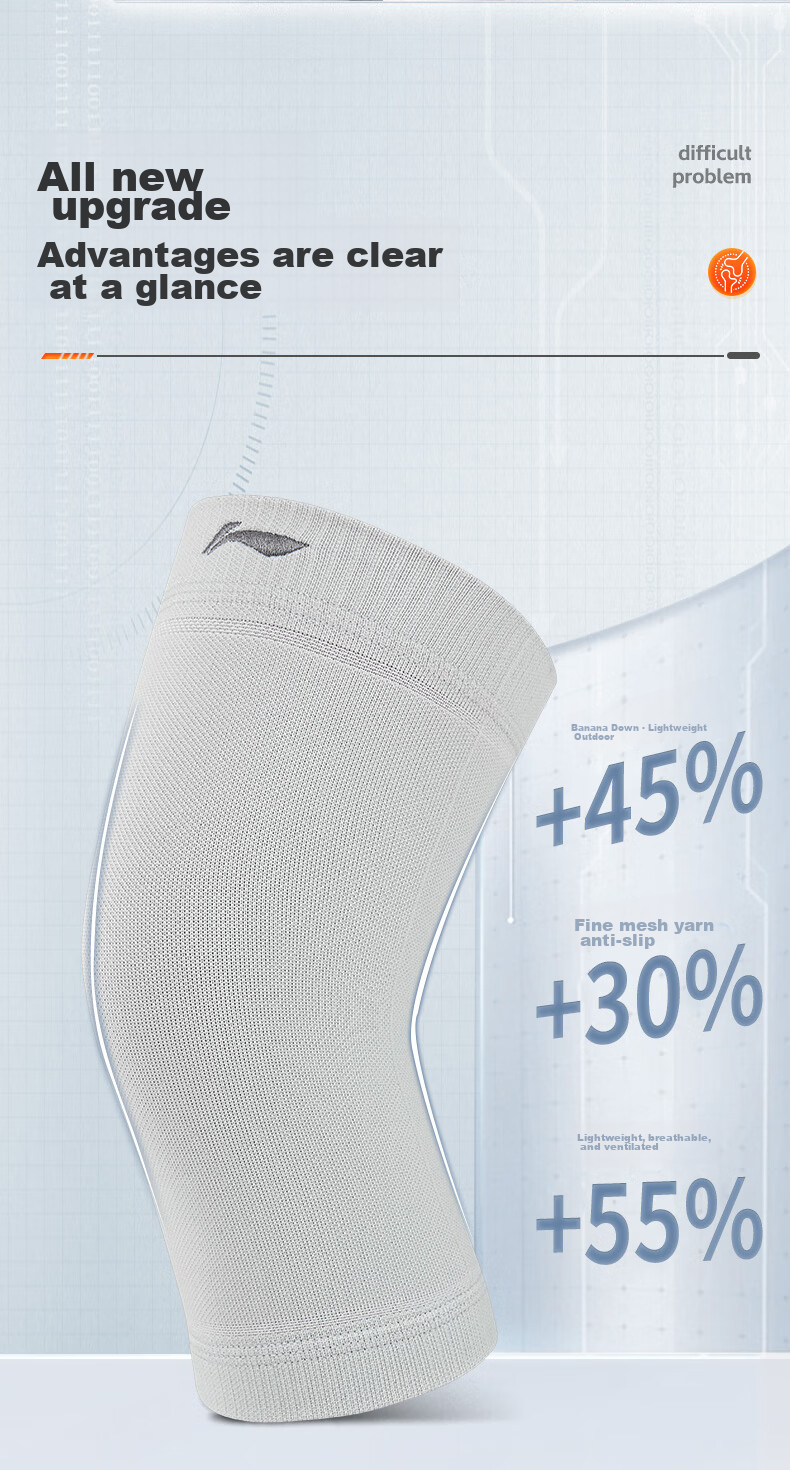 Li-Ning Knee Brace for Sports, Running, Warmth, Women's Cold Legs, Meniscus Injury, Specialized for Knees in Basketball, Badminton, Patella Protection, Hiking 7
