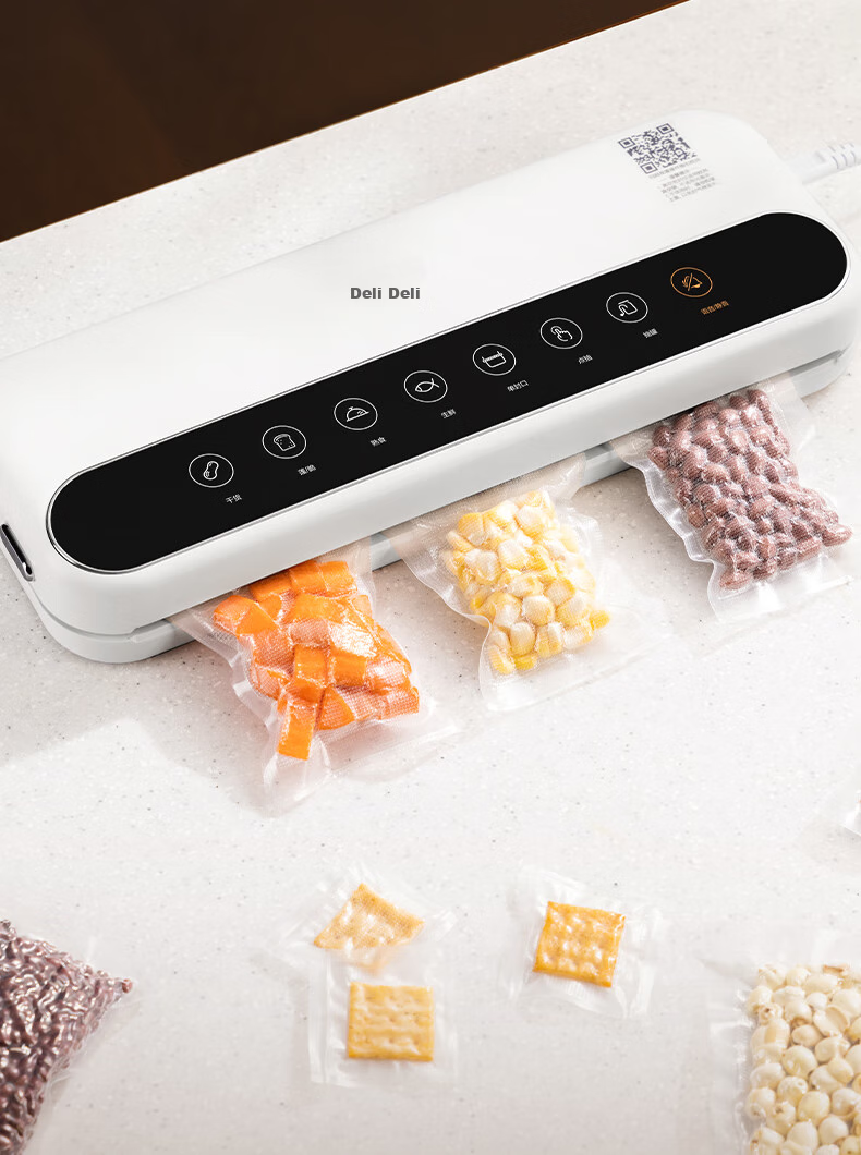 Deli Small Vacuum Sealer Machine for Home And Commercial Use, Automatic Food Sealing Machine, Dual-Purpose Dry And Wet Vacuum Sealer for Sausages, Cured Meat, Fresh Food Preservation And Packaging 13