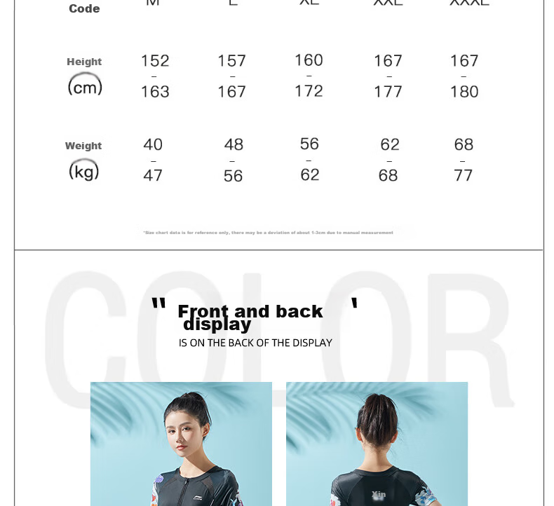 Li-Ning One-Piece Swimsuit for Women, Dress-Style Slimming Swimwear, Comfortable Breathable Hot Spring Resort Swimwear 088 Black M 12