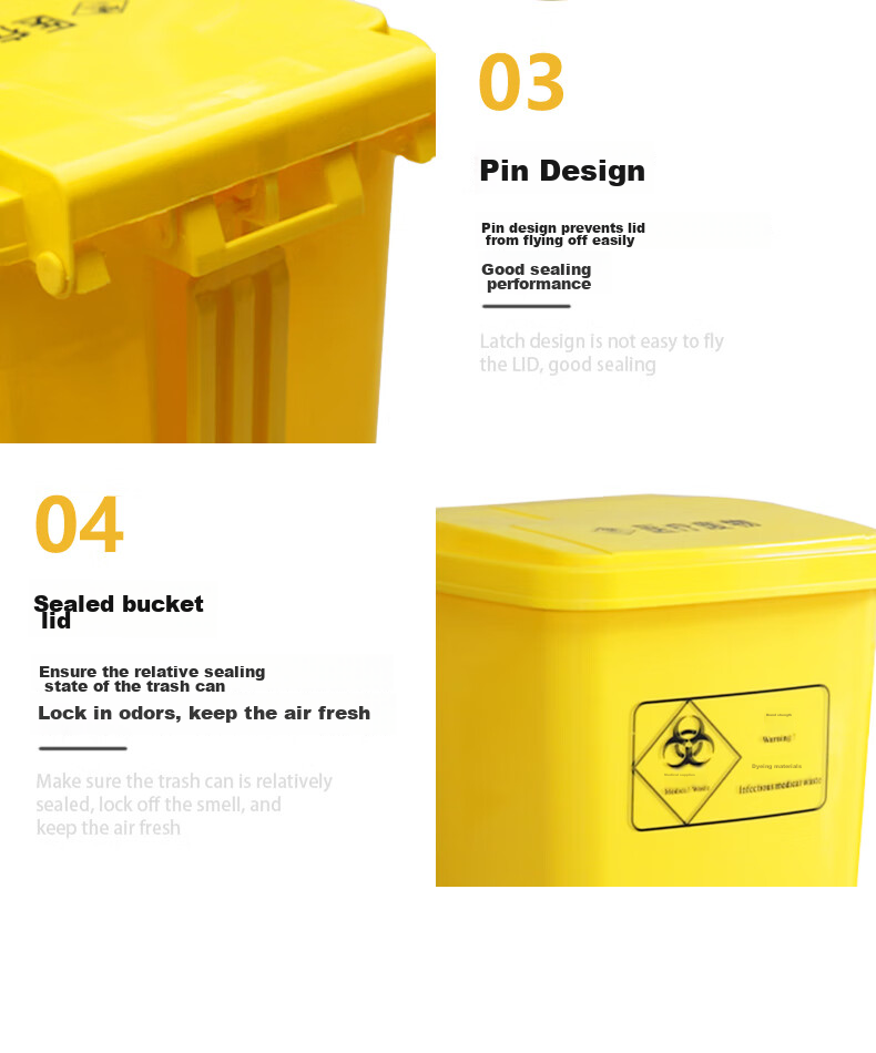 PUCHU Medical Foot Pedal Trash Can, 20L Mouth Bucket Cover, Waste Collection Bin with Lid, Large-Sized Garbage Foot Pedal Bi 5
