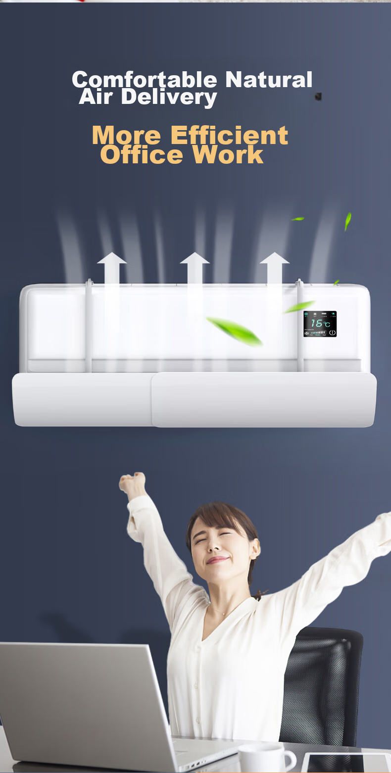 XIAO HUANG HOU Air Conditioner Wind Deflector, Anti-Direct Blowing, PP Material, Baby-Friendly, No Drilling Required 8