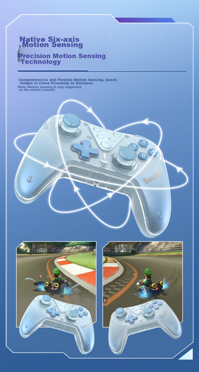 EasySMX Yisuoma S10 Agile Edition Switch 2 Controller NS Pro Grip Bluetooth Wireless PC Computer Steam Game Pokemon Macro Programming Nine-Axis Motion Sensor Mobile Phone Controller Pink 8