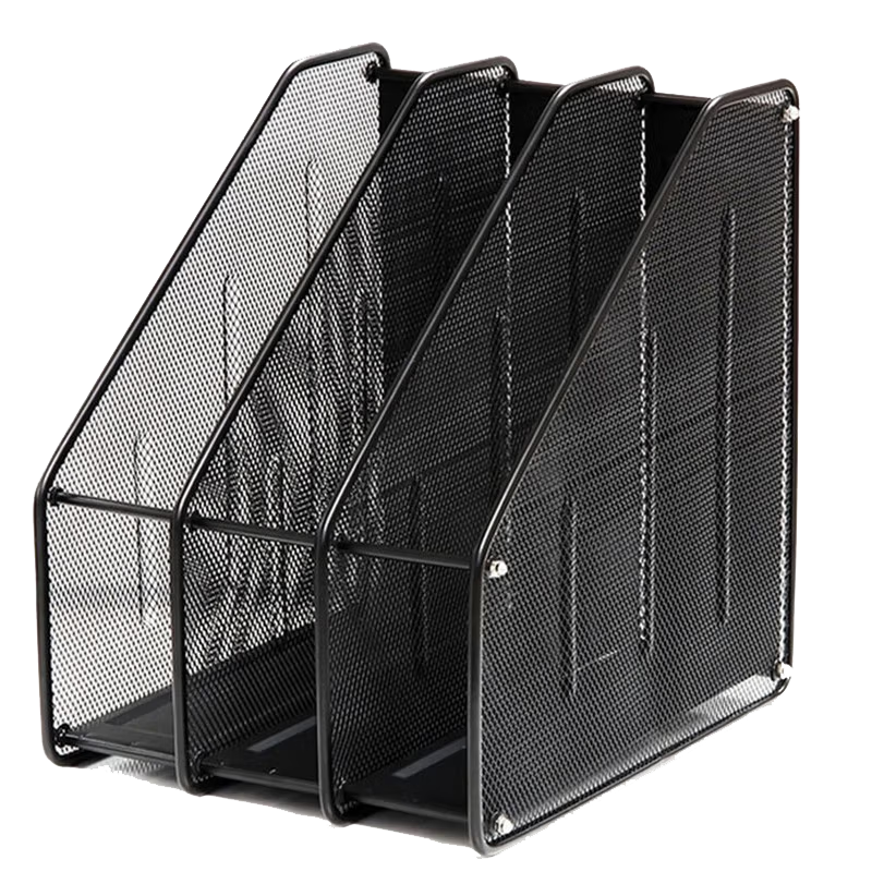 Kelangxinsheng Three-Tier Metal Desktop File Organizer, Office Desk Multi-Layer Document Rack Grid Hollow File Holder/file Divider, 3-Tier File Basket