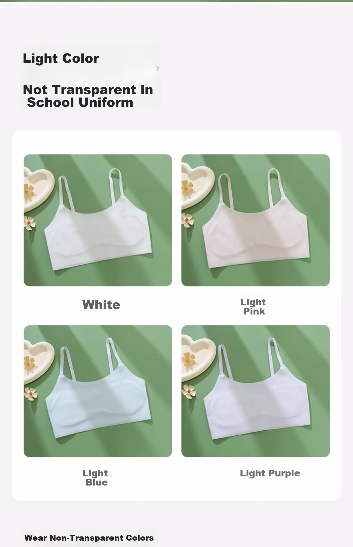LangSha Girls' Underwear for Puberty, Thin Style Bra for 12-Year Olds, Elementary School Students' Children's Bra for 10-Year Girls, First Stage Camisole 6