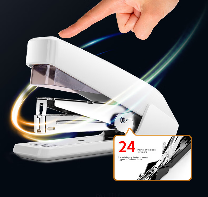 Deli (Deli) Efficient Single-Finger Press Low-Effort Stapler, Compatible with #12 Staples, Holds 150 Staples, Office Supplies, Black 0468 4