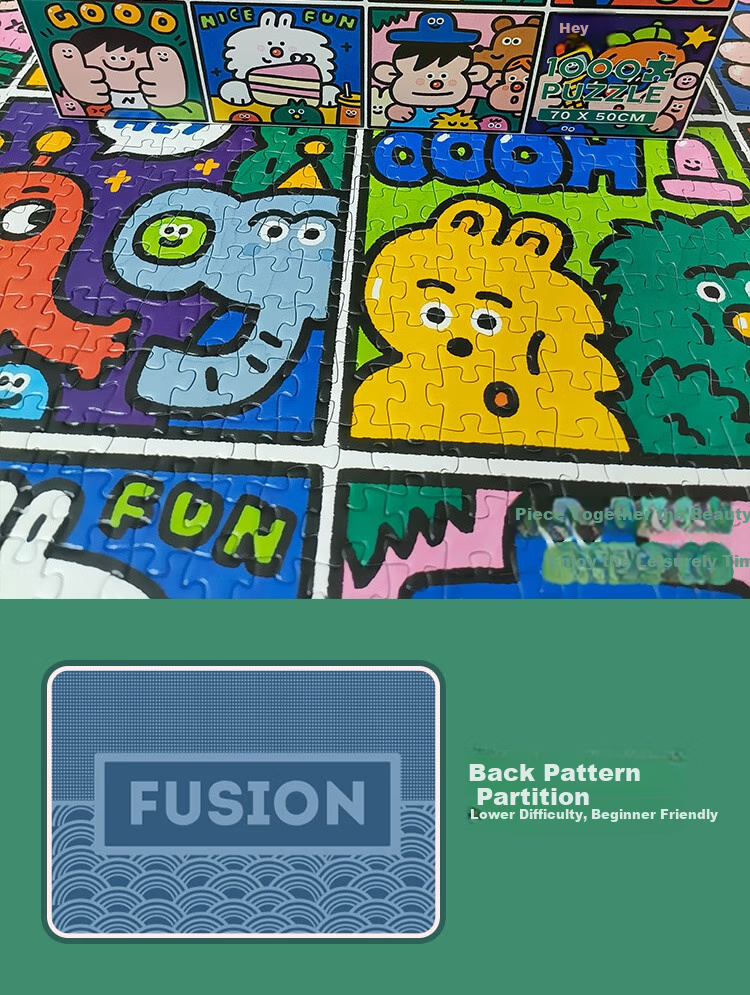 Botop Fusion, Happy Puzzle 1000 Pieces, Imported Blue Cardboard, Stress Relief Brain Teaser Toy, Birthday And Christmas Gift 4