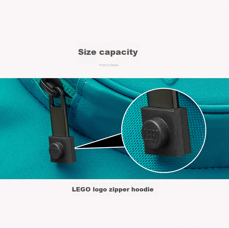 LEGO Elementary School Backpack for Grades 1-6, Large Capacity Backpack with Multiple Pockets, Light Blue-Green Color, 20224 Gift 12