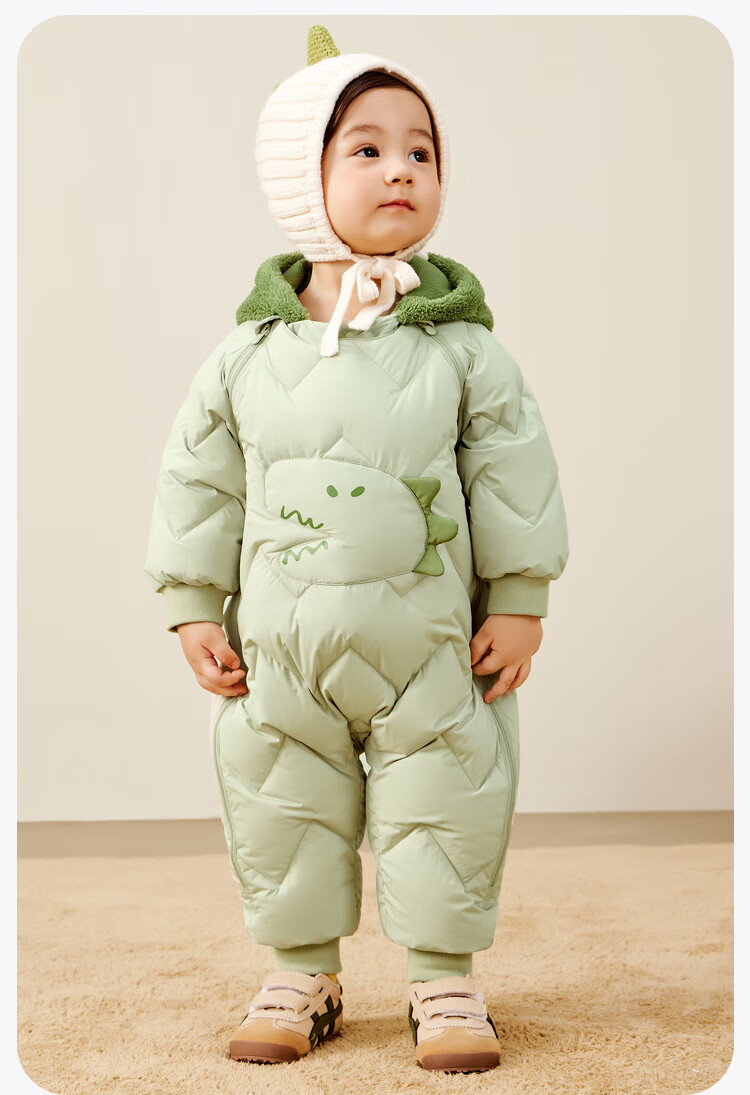 Minibala Bala Unisex Kids Baby Winter Thickened Three-Proof Cute Animal Plush Hooded Down Jumpsuit 19