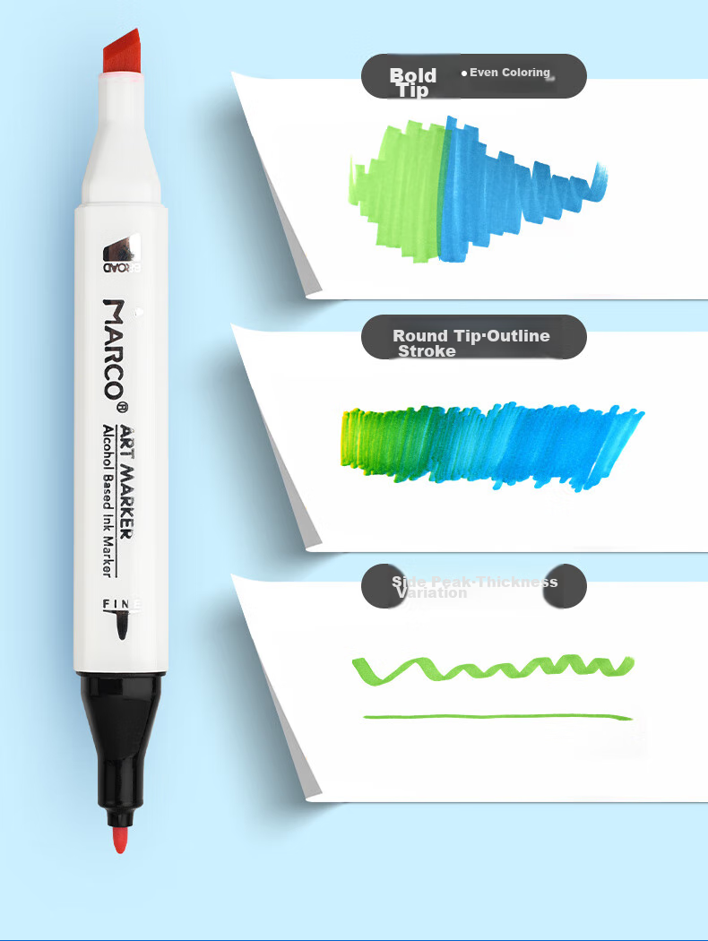MARCO Dual-Tip Alcohol-Based Markers, 36 Colors, Quick-Drying Design for Students And Children, Professional Art Watercolor Pens, Painting Pigment Set, Gift for Back-To, Watercolor Pens for Art Educatio 5