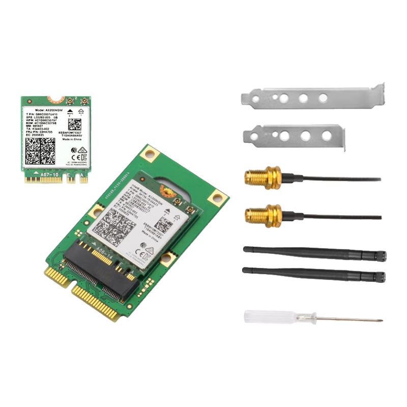 MOGE MOGE miniPCIe to Wireless Network Card Dual-Band 5G Built-in PCI-E WiFi 6 + Bluetooth 5.0 + WiFi Receiver MC4242
