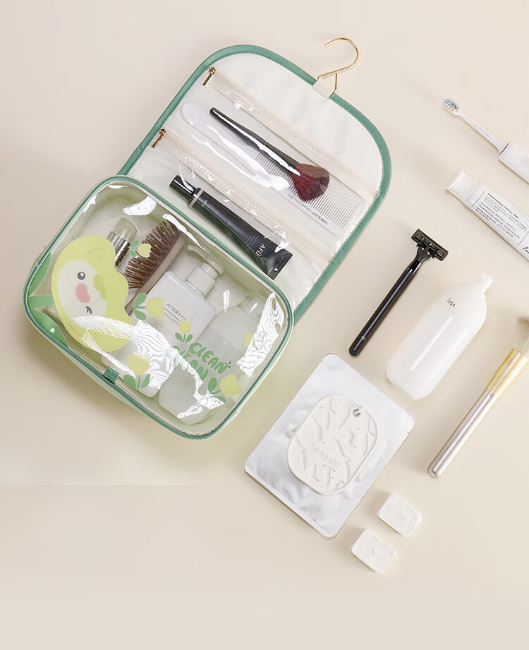 Bona Cloud Travel Toiletry Bag Makeup Bag for Women Portable Hanging Cute Transparent Waterproof Large Capacity Cosmetic Storage Bag for Business Trips 3