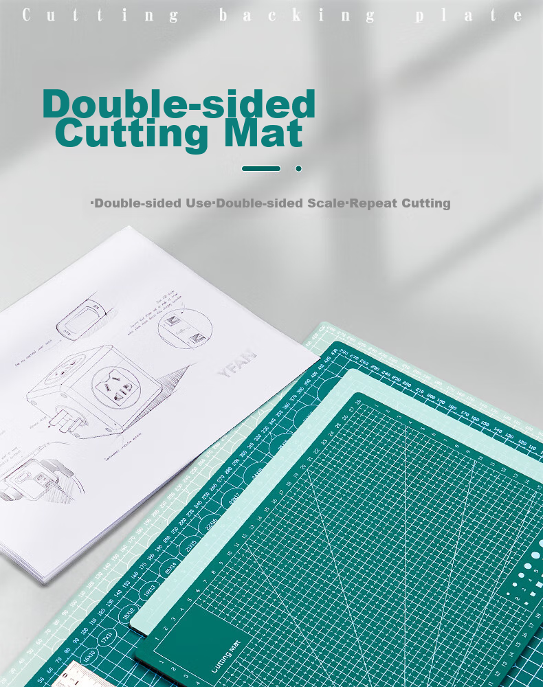 Sannianerban A3 Cutting Mat, PVC Material, Extra Large Size, Handmade Desktop Cutting Board, Fully Washable with Water, Student Paper Cutting Tool, Art And Engraving Board, Anti-Cut Pad, Mint Gree 1