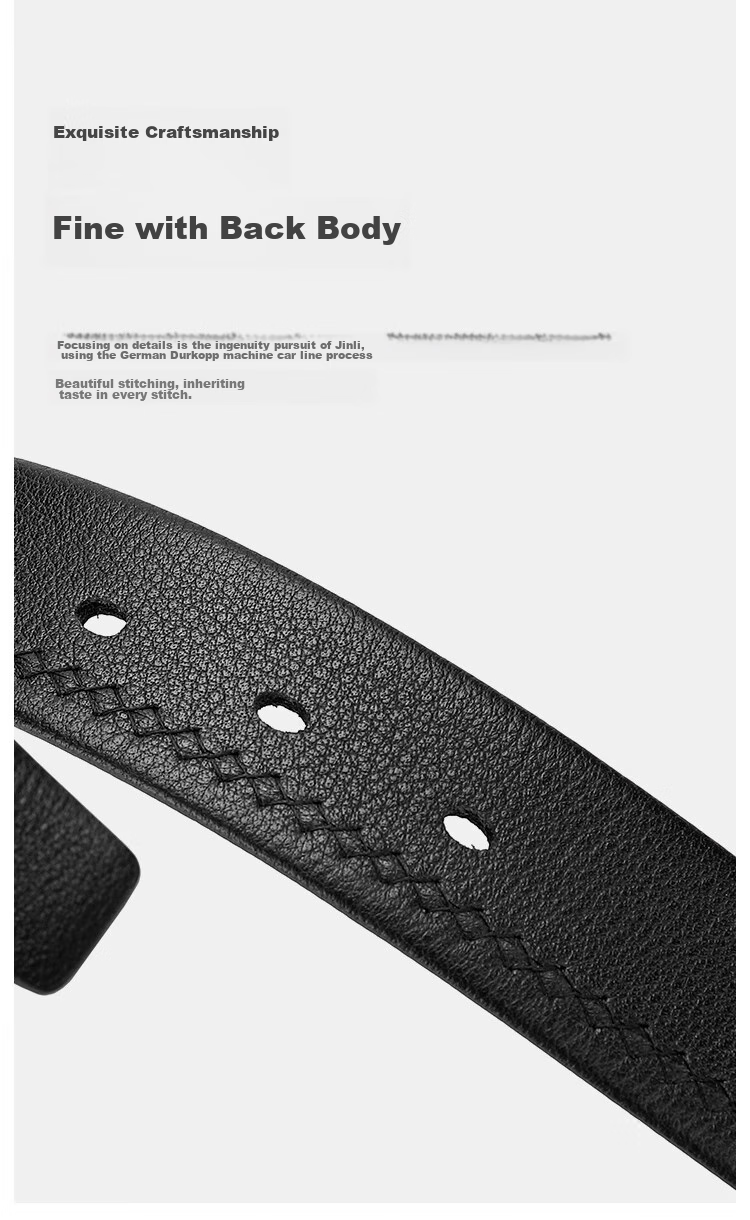 Goldlion Men's Belt with Pin Buckle, Top-Grain Leather Trouser Belt in Gift Box, Birthday Present 10