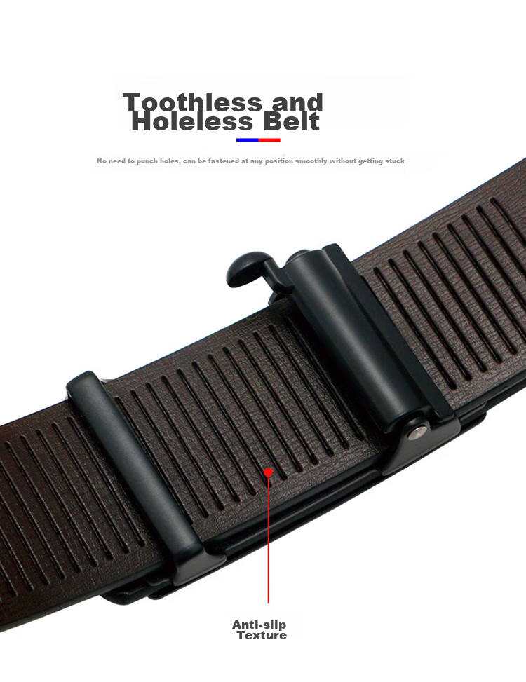 HALFEEL Men's Belt, Toothless Inner Belt with Automatic Buckle, Trendy High-Quality Leather Belt for Young Men, Business Trouser Belt, Father's Day Gift 5