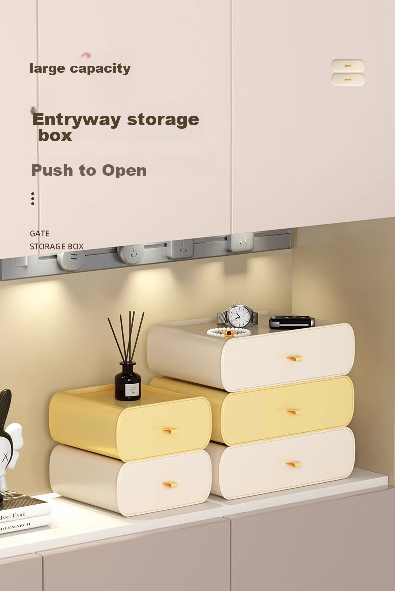 Jiadu Entryway Desktop Storage Box [Three Layers], Entrance Decoration, Living Room TV Cabinet Drawer Key Mask Storage Box 1