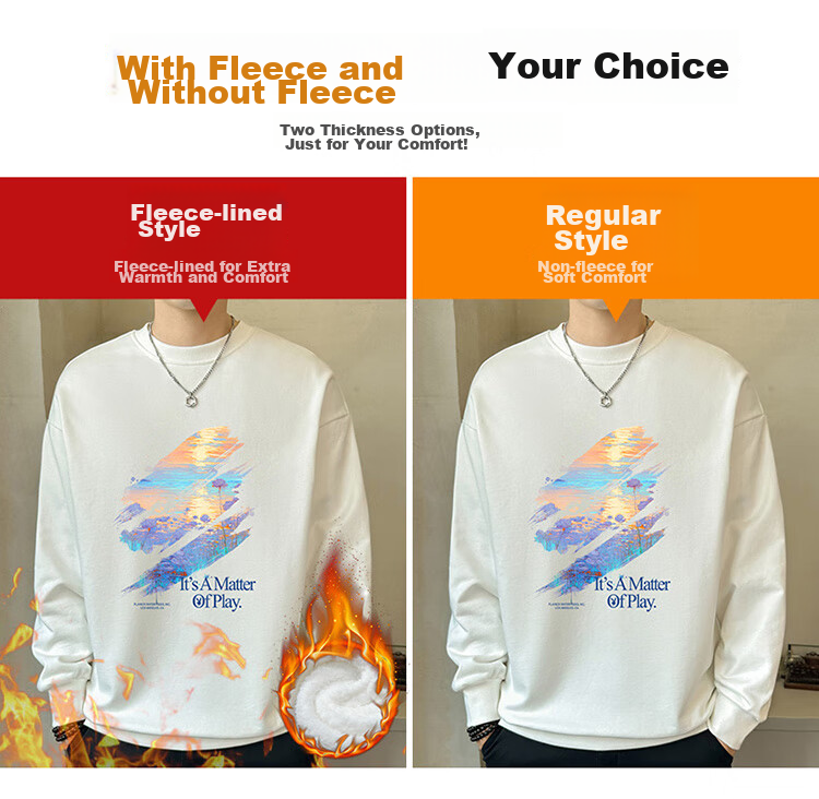 PLAYBOY Sweatshirt for Men, Autumn Jacket, Men's Long-Sleeve T-Shirt, Loose Casual Trendy Round Neck Sportswear 3