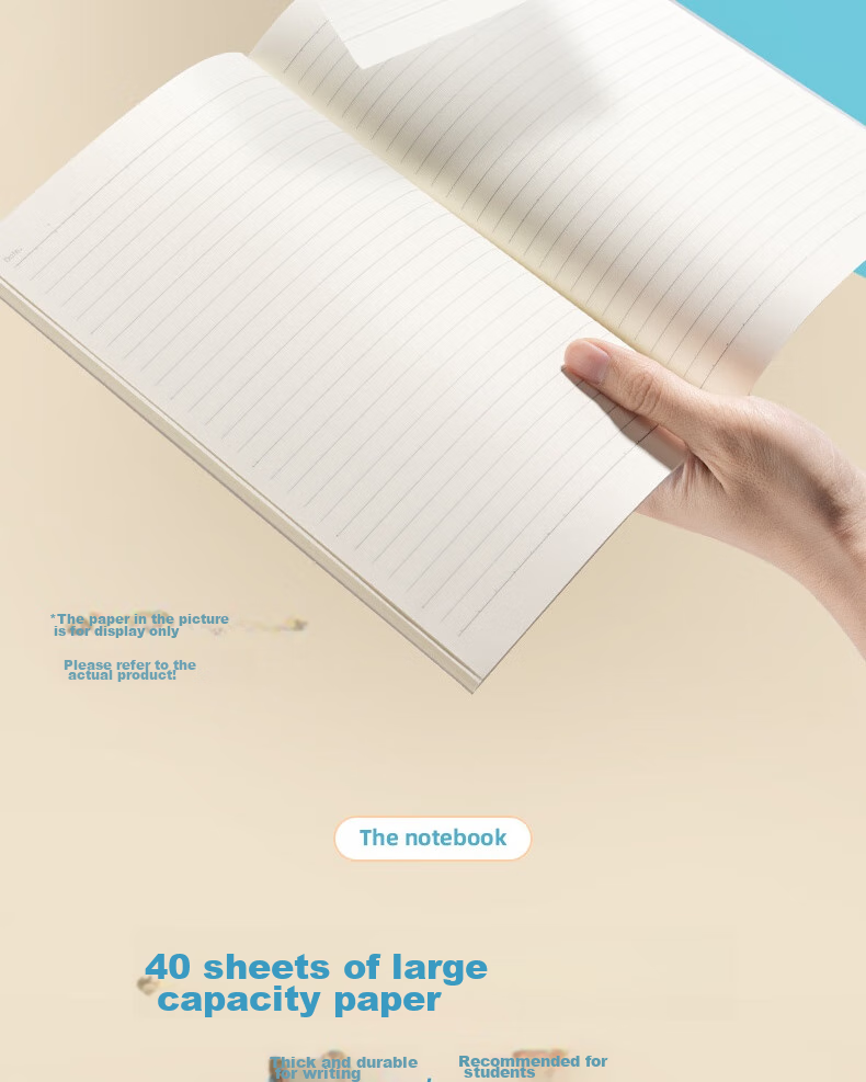 Deli Notebook, Student Diary, Journal, Record Book, Stitched Soft Cover, 4-Pack B5/40 Sheets FB540-4 [Glass Clear 2] 6