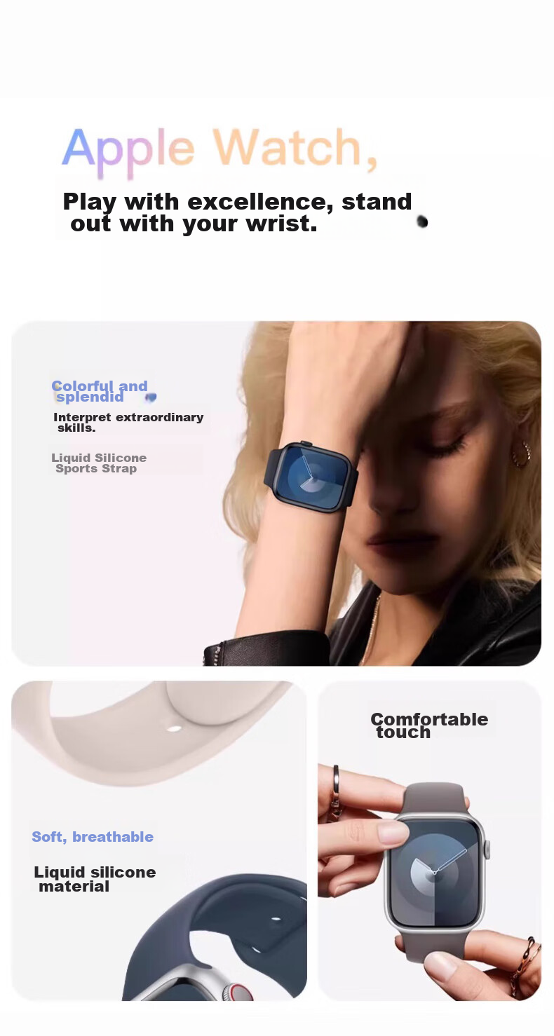 Mashi Compatible with Apple Watch Bands, Suitable for Apple Watch Ultra 4/3/2/iWatch S12/11/10/9/8/7/6/SE, Sports Silicone Skin-Friendly Autumn And Winter Wristband 5