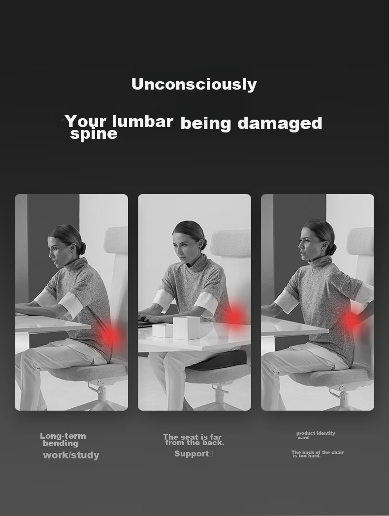 JAGO Lumbar Support Cushion, Seat Back Pillow, Office Lumbar Support, Back Care Cushion, Long-Sitting Aid, Butt Pad, Chair Pad 2