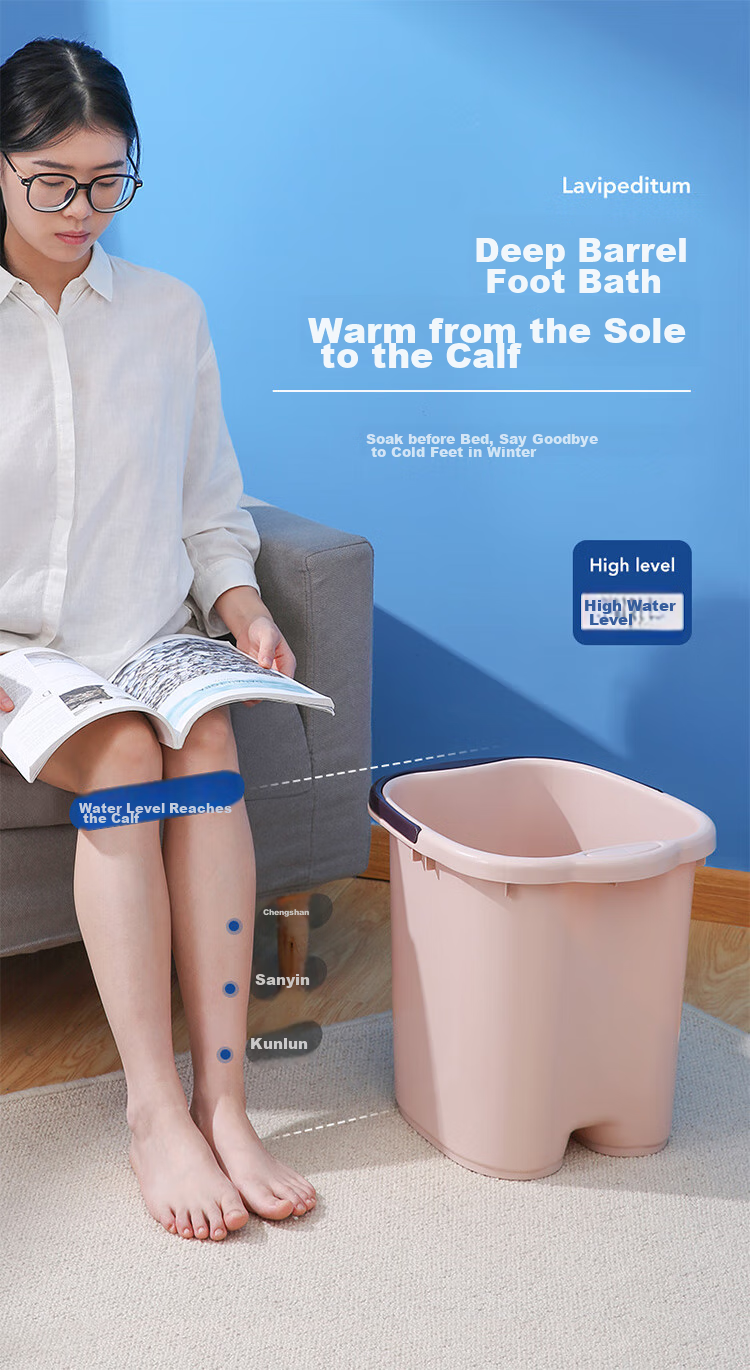 LYNN Foot Soaking Bucket, Enlarged And Thickened Foot Bath Basin, Deep Foot Soaking Bucket, Foot Therapy Bucket, Water Bucket, Foot Washing Basin with Handle 1