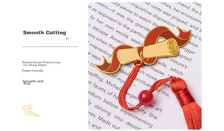 TIANSE Inspirational Brass Metal Bookmark Gift Box, Teacher's Gift, Chinese-Style Museum Palace Cultural And Creative Souvenir, Annual Meeting Birthday Party Favor TS5899 Golden Success 11