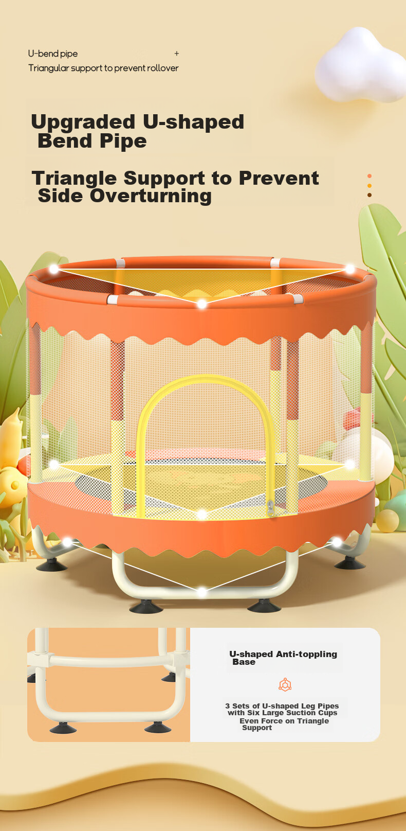 Mdikawe Indoor Trampoline for Home Use, Bouncy Bed Toy for Infants And Children Aged 1-2 Years Old, New Year And Birthday Gift 27