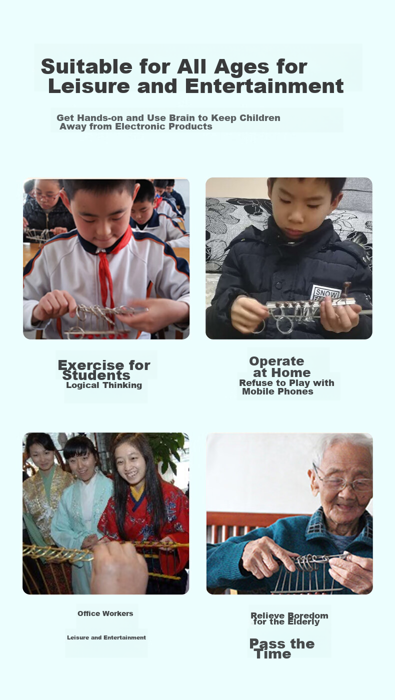 Lezhiyouwo Nine-Link Puzzle Lock Set of 40 Lu Ban Lock Educational Toy for Children 7-14 Years Old, Birthday Gift for Boys, Disassembly Game 2