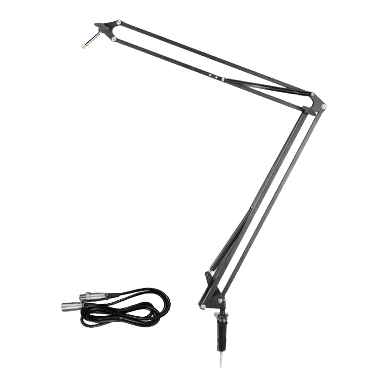 ISK Microphone Suspension Arm Stand, 39 with Dual Card Cable, Shock-Resistant Omnidirectional Folding Suspension Bracket, Phone And Computer Live Streaming Network Karaoke Recording Voiceover Microphone Condenser Mic Stand