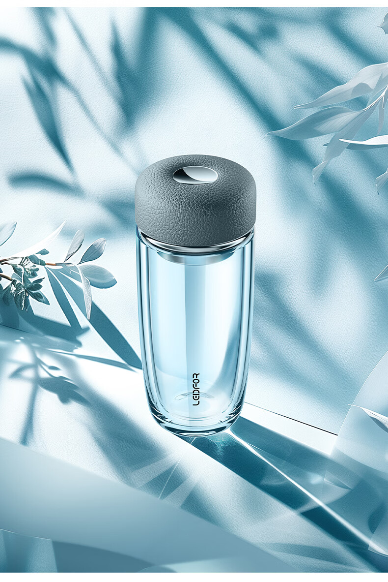 LEIDFOR G6 Homogeneous Series, Curved Style, Phantom Black 380ml, Double-Layer Glass Cup, Mid-Autumn Festival Gift 2