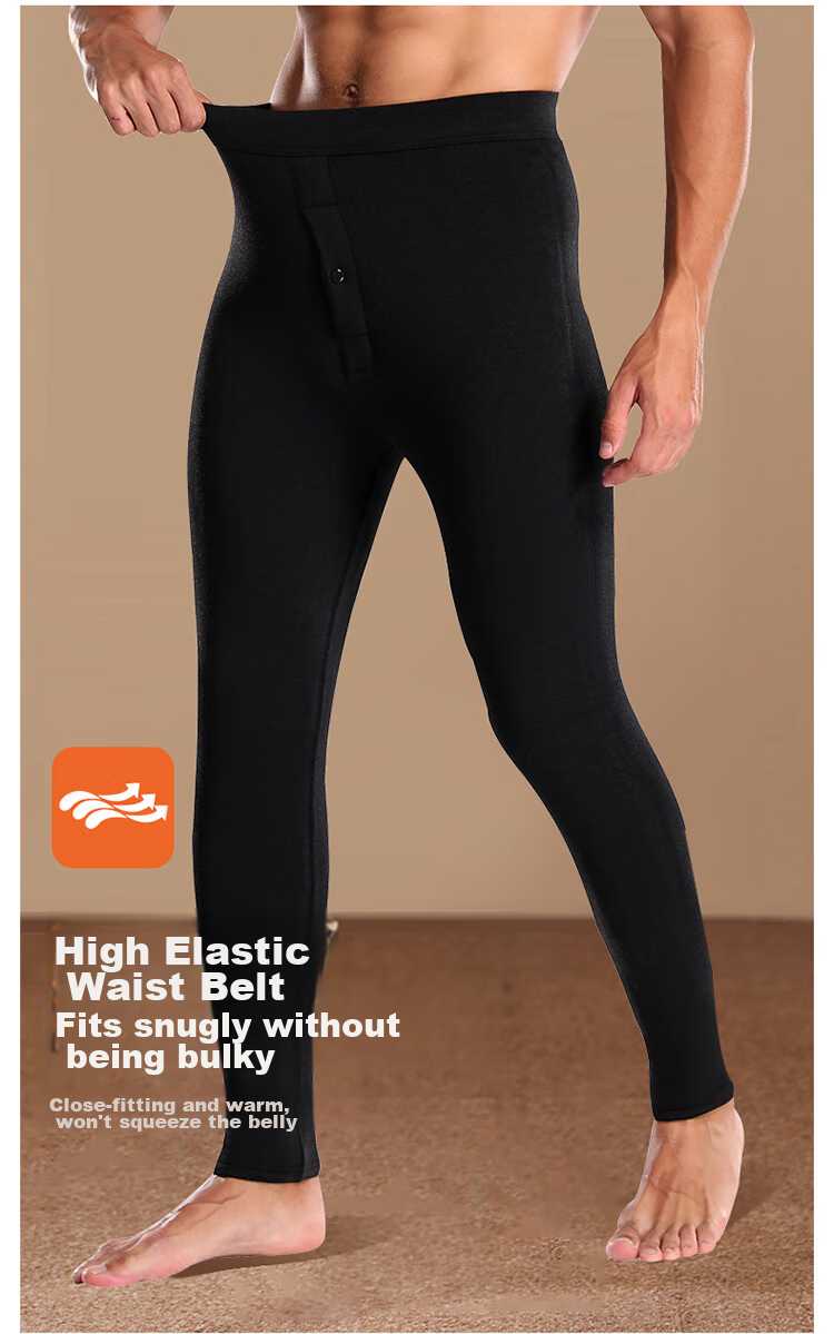 LangSha Wool Pants, Warm Men's Thick Fleece-Lined Knee Protection, High Elasticity, for Middle-Aged And Elderly, Northeast Cold-Proof Cotton Pants for Outdoor Wear in Winter 10