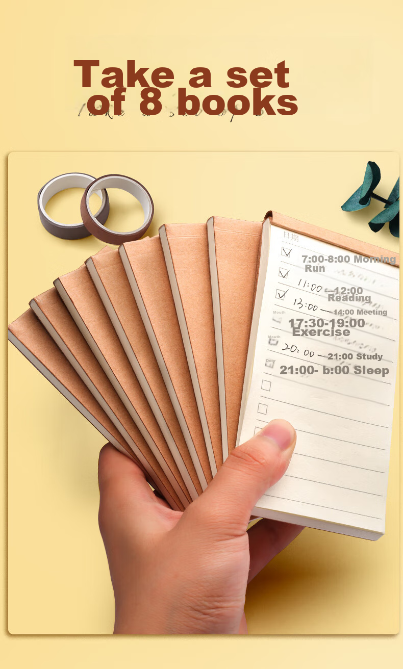 Jinzhi 8-Pack Tear-Off Sticky Notes, 400 Sheets, Memo Pad, Planner, Portable Notebook, Vocabulary Book, To-Do List, Daily Task Organizer, Convenient Notebook, Checklist 2